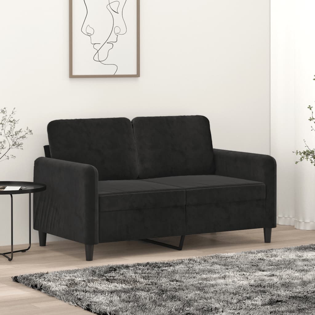 vidaXL 2-Sitzer-Sofa Schwarz 120 cm Samt