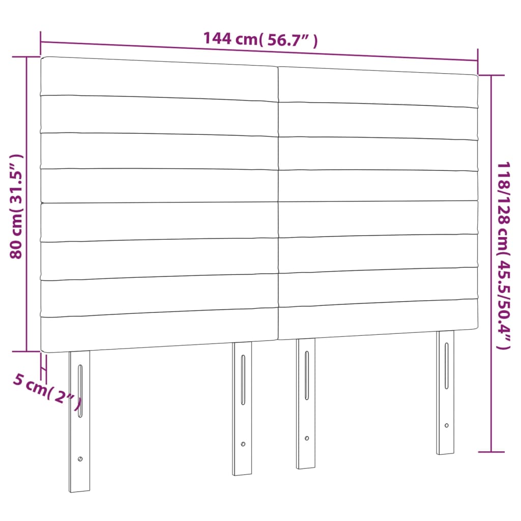 vidaXL Kopfteile 4 Stk. Rosa 72x5x78/88 cm Samt