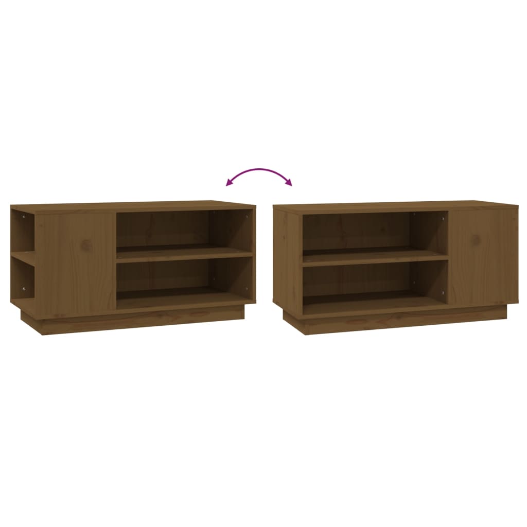 vidaXL TV-Schrank Honigbraun 80x35x40,5 cm Massivholz Kiefer