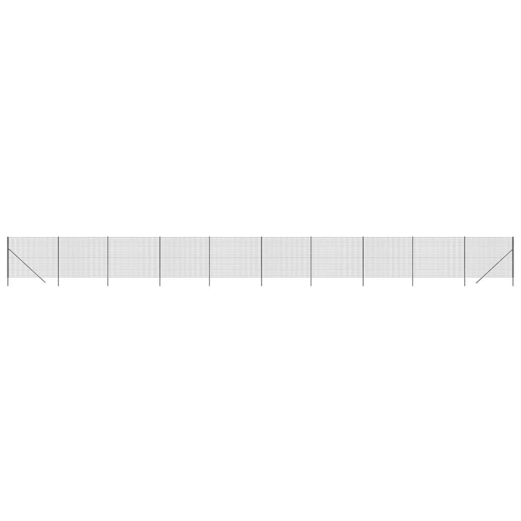 vidaXL Maschendrahtzaun Anthrazit 2,2x25 m Verzinkter Stahl