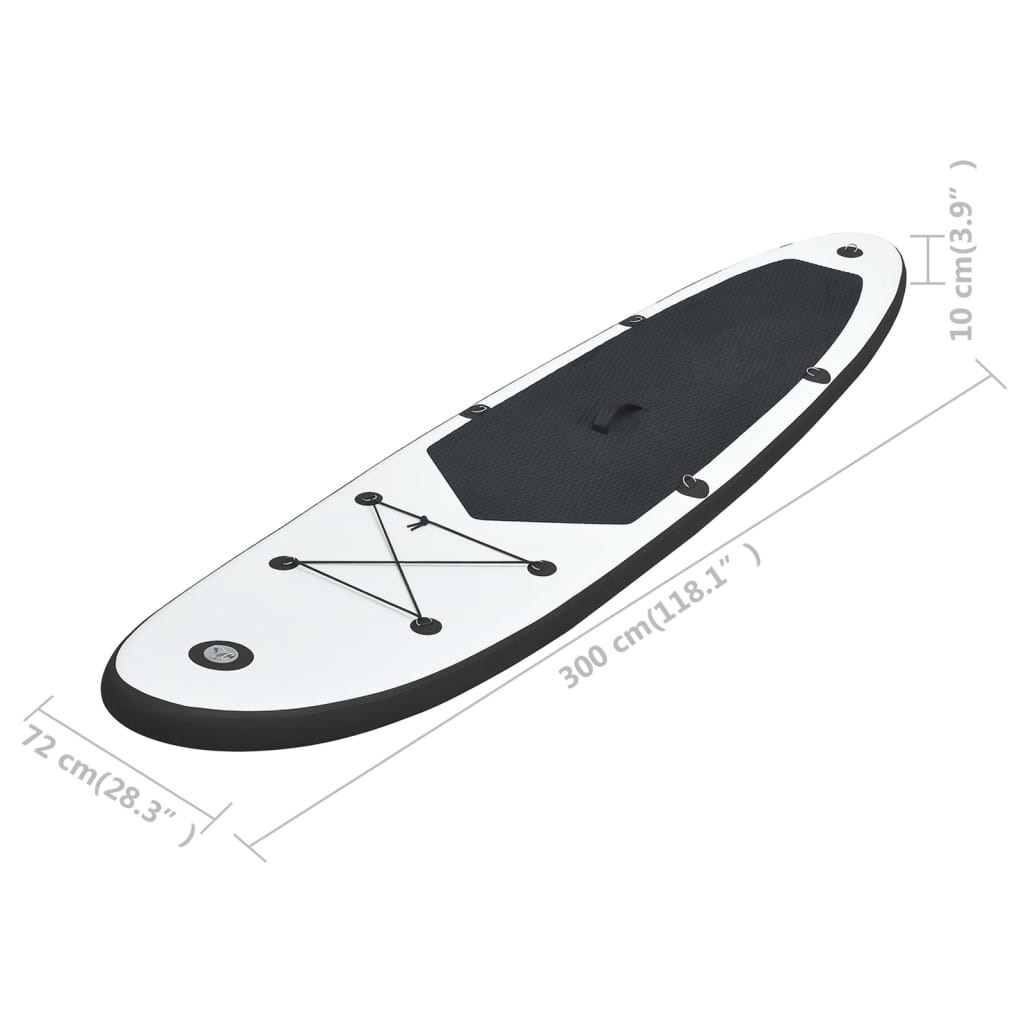 vidaXL Aufblasbares Stand Up Paddle Board Set Schwarz und Weiß