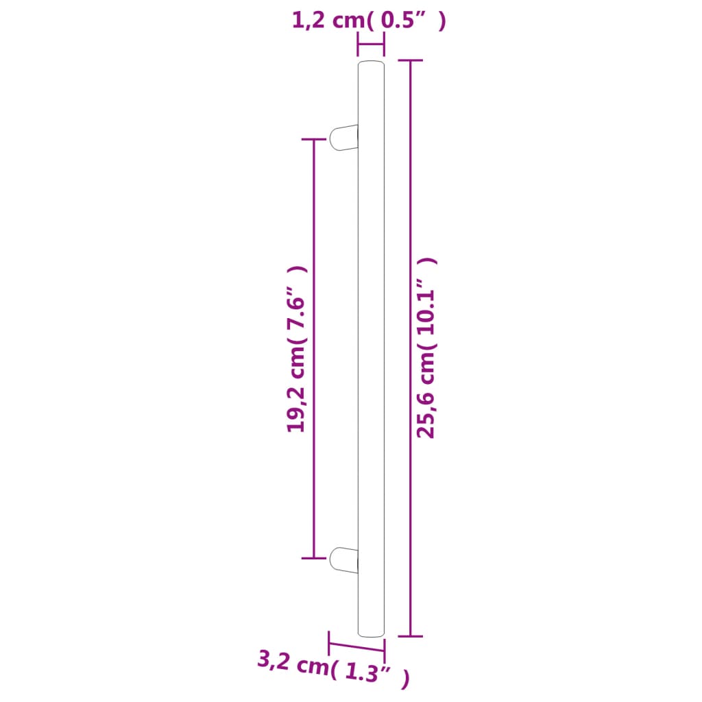 vidaXL Möbelgriffe 10 Stk. Silbern 192 mm Edelstahl