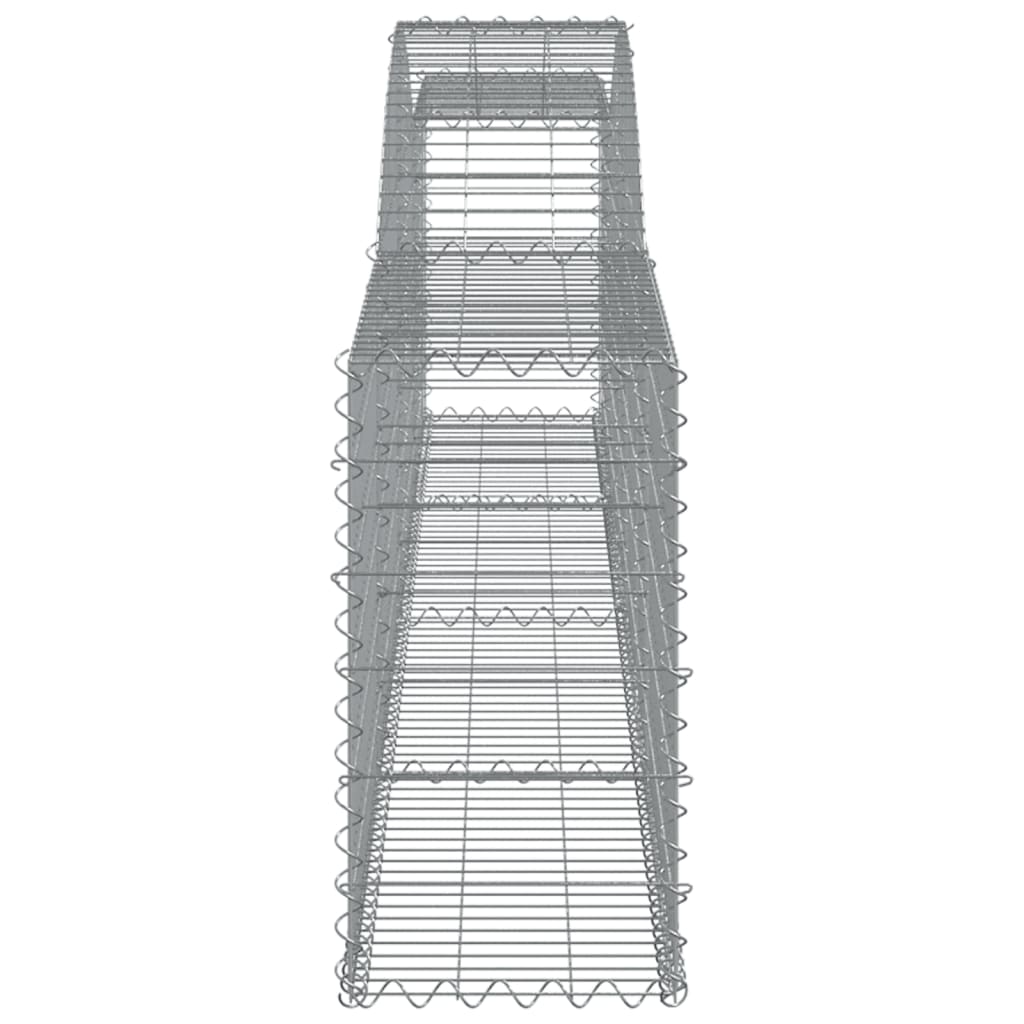 vidaXL Gabionen mit Hochbogen 7 Stk. 400x30x60/80 cm Verzinktes Eisen