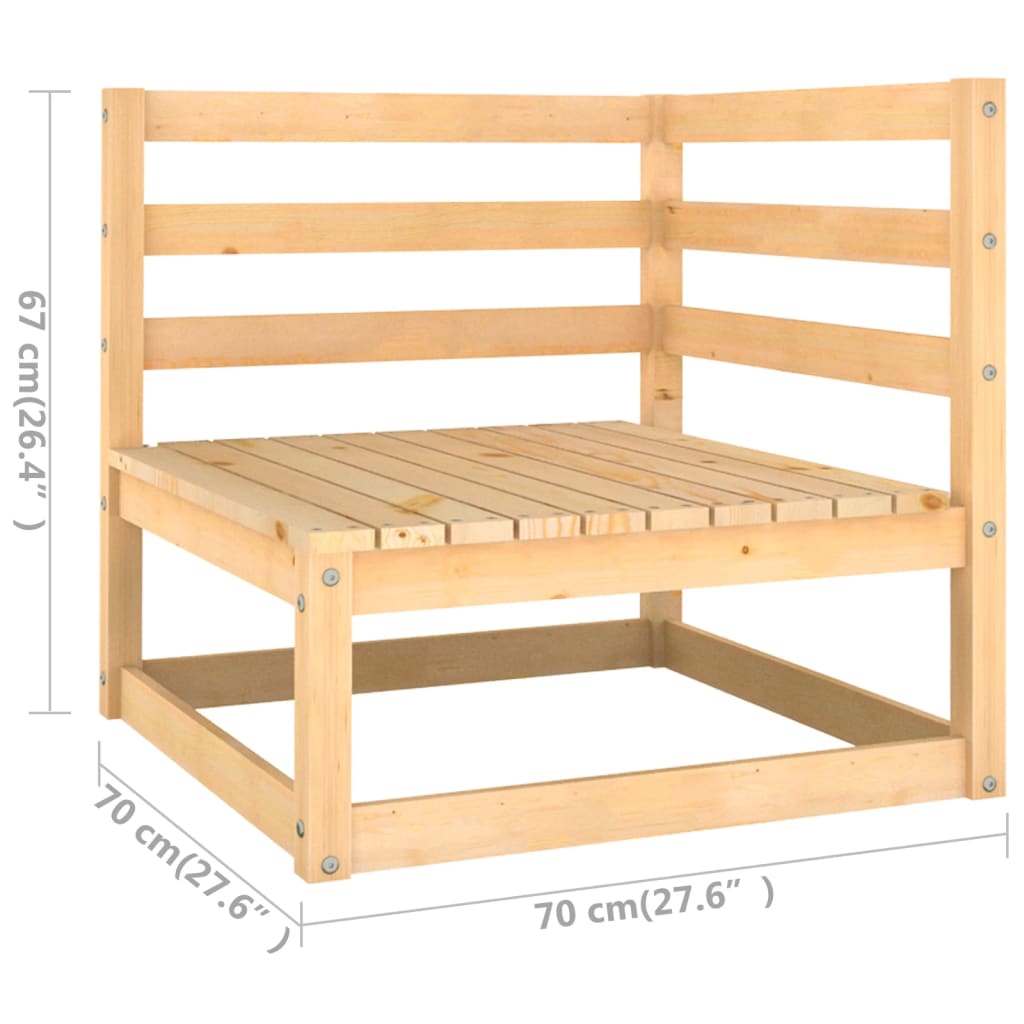 vidaXL 13-tlg. Garten-Lounge-Set mit Kissen Massivholz Kiefer