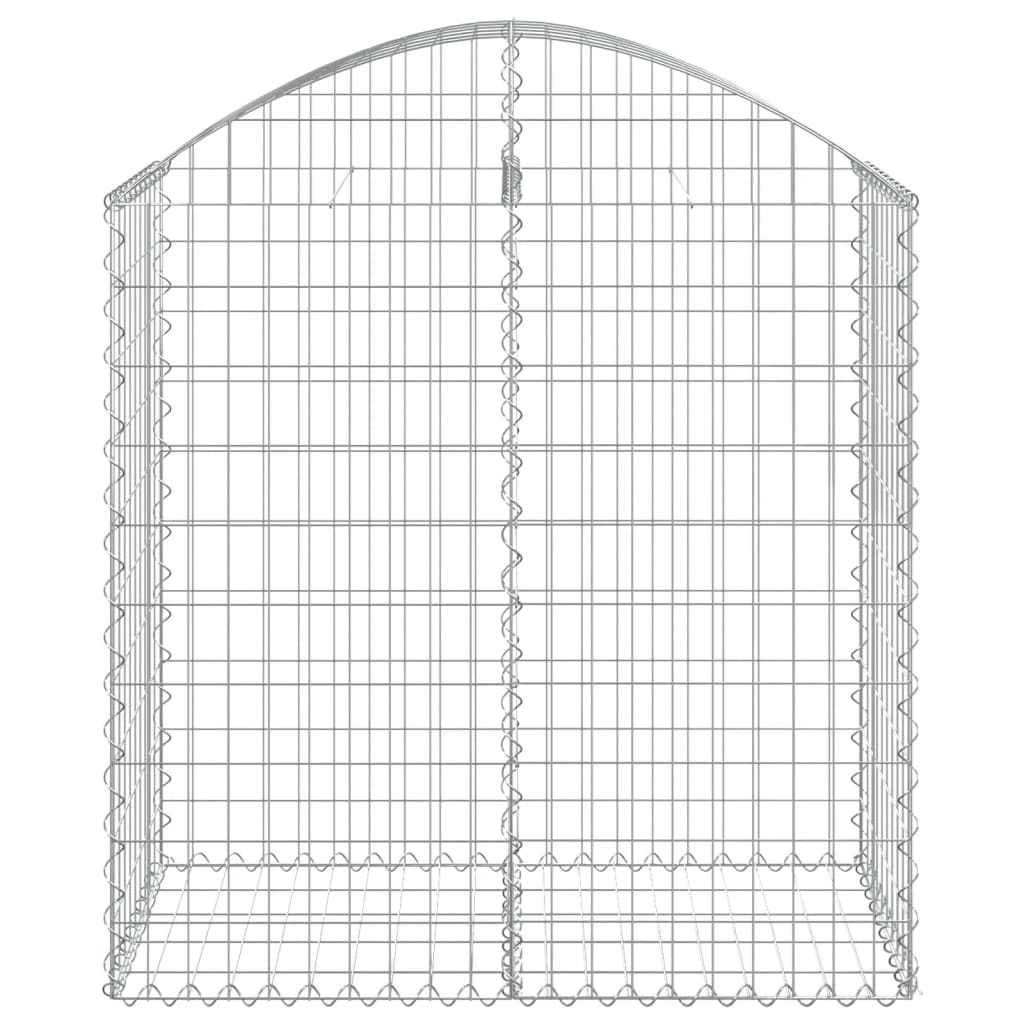 vidaXL Gabione mit Hochbogen 100x50x100/120 cm Verzinktes Eisen