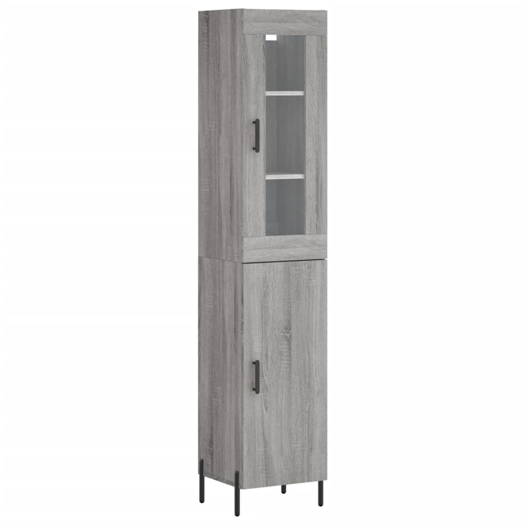 vidaXL Highboard Grau Sonoma 34,5x34x180 cm Holzwerkstoff