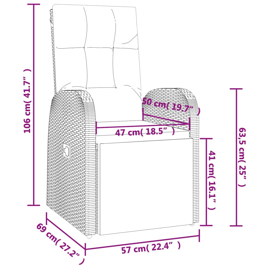 vidaXL 5-tlg. Garten-Essgruppe mit Kissen Schwarz Poly Rattan