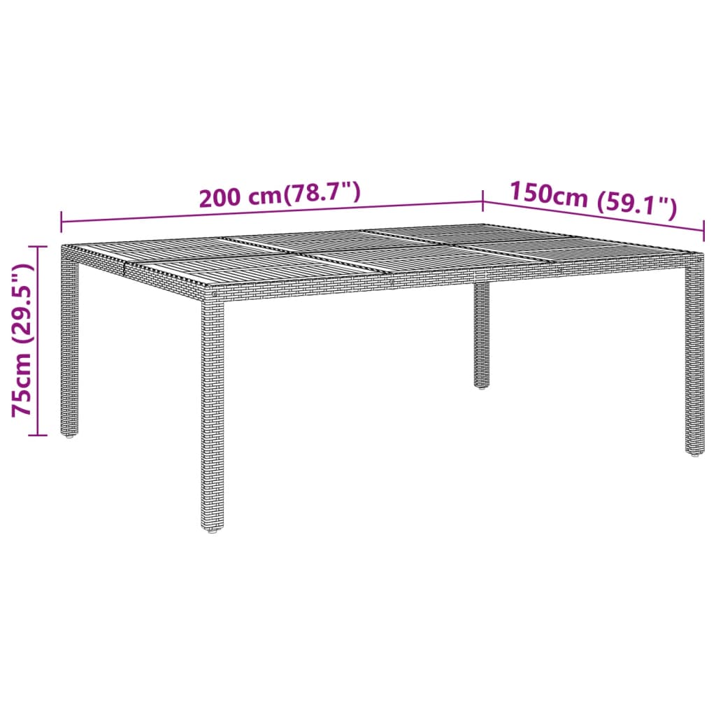 vidaXL 11-tlg. Garten-Essgruppe Poly Rattan Schwarz