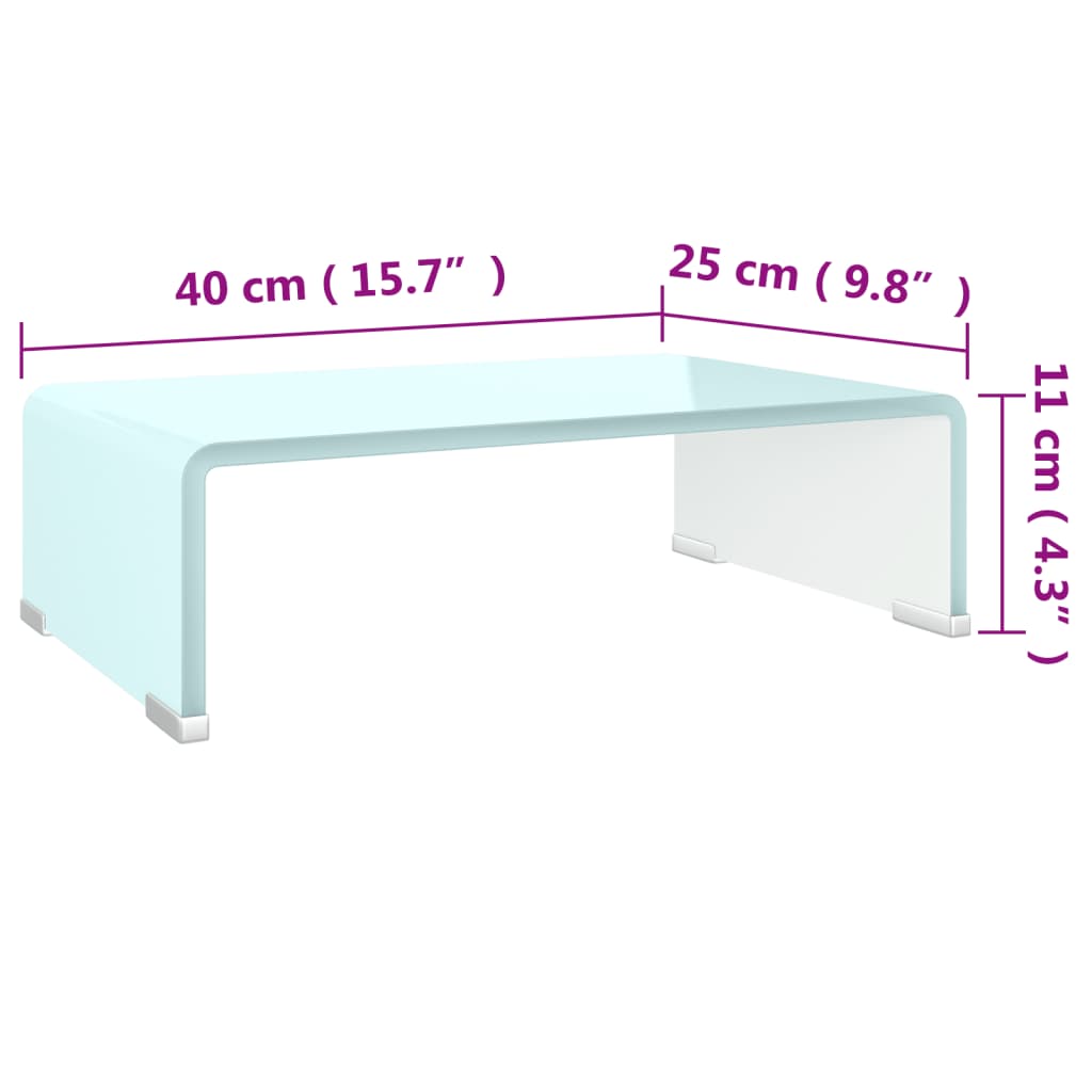 vidaXL TV-Aufsatz/Monitorerhöhung Glas Grün 40x25x11 cm