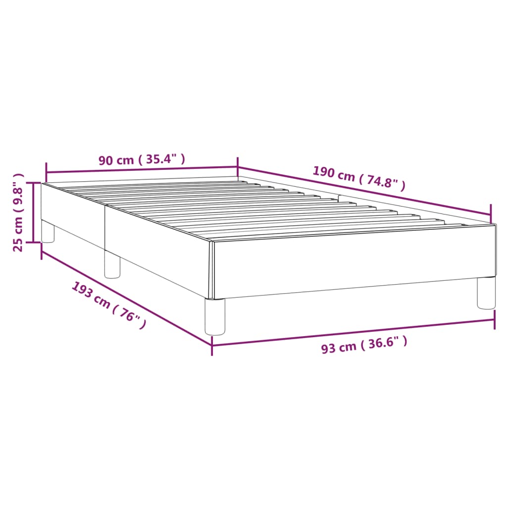 vidaXL Bettgestell ohne Matratze Dunkelgrün 90x190 cm Samt