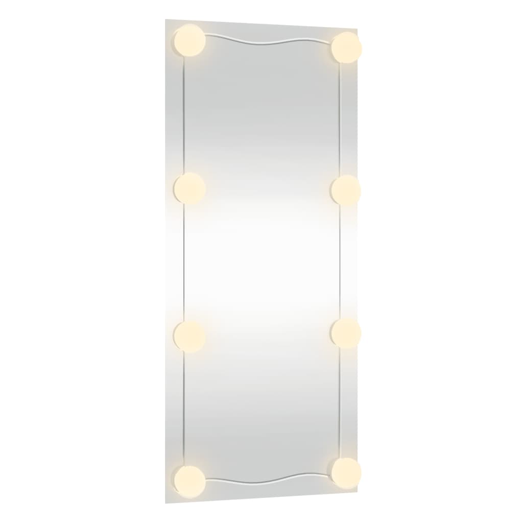 vidaXL Wandspiegel mit LED-Leuchten 40x80 cm Glas Rechteckig