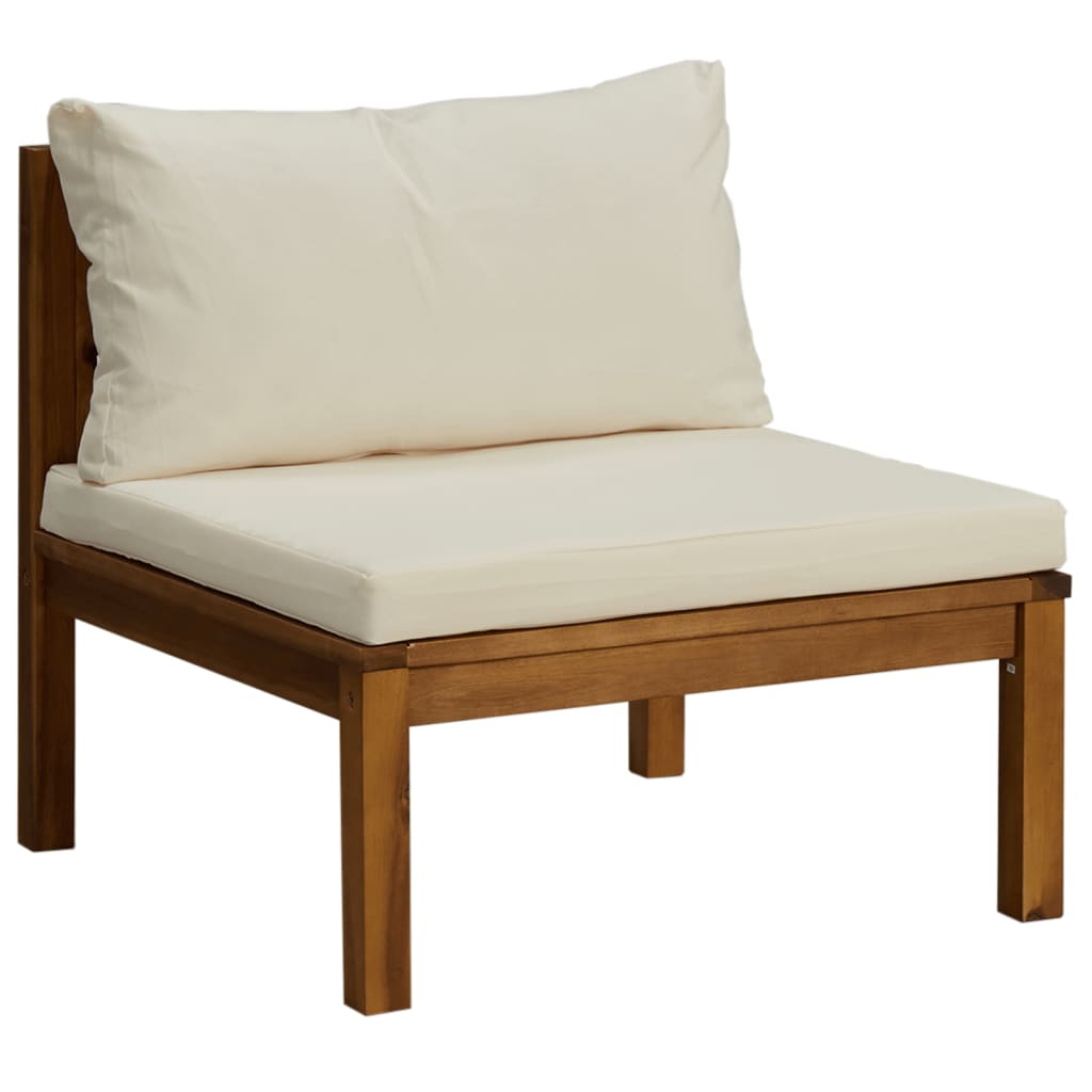 vidaXL 8-tlg. Garten-Lounge-Set mit Creme Kissen Massivholz Akazie