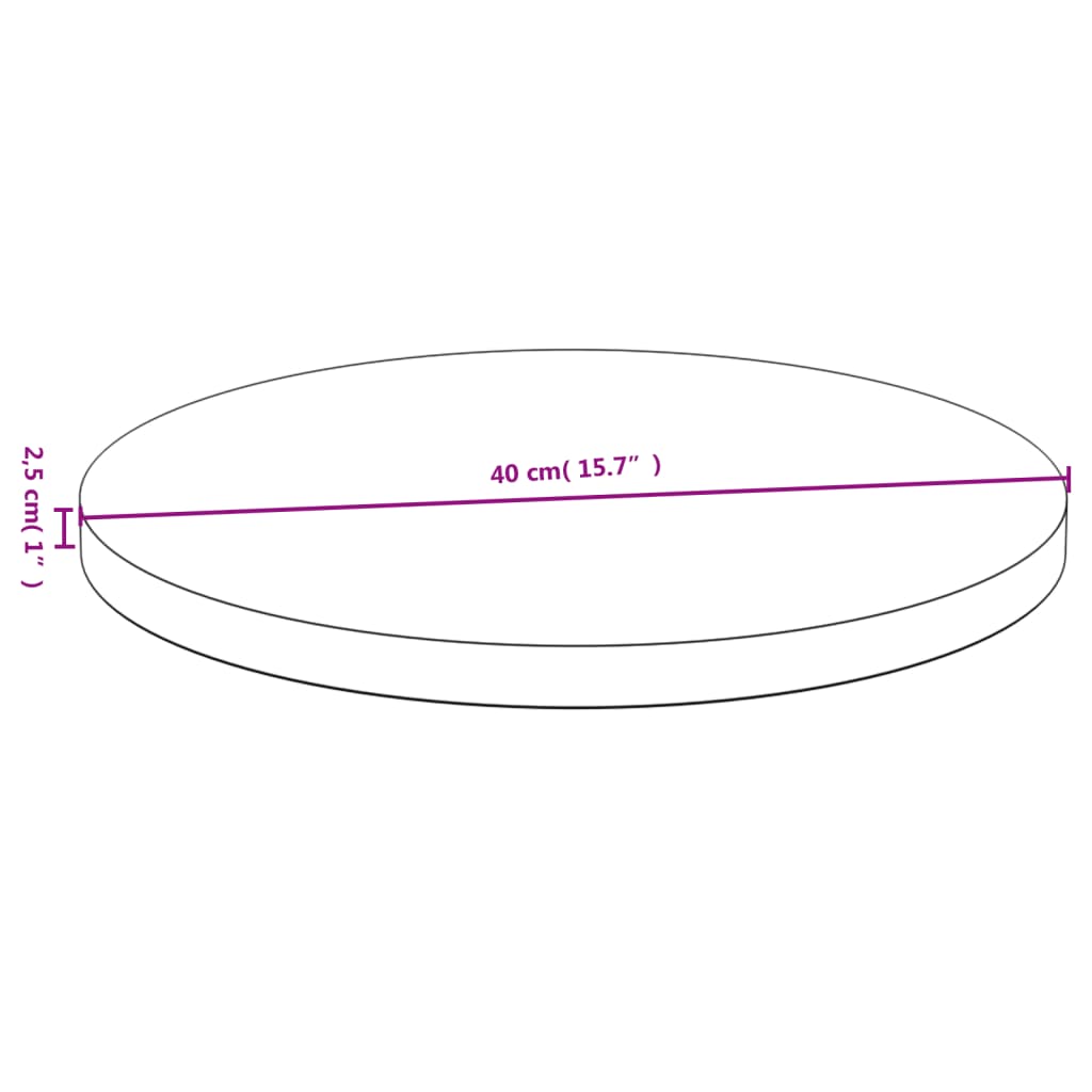 vidaXL Tischplatte Ø40x2,5 cm Bambus