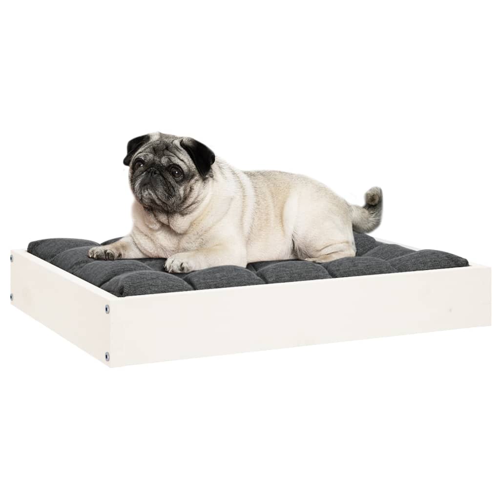 vidaXL Hundebett Weiß 61,5x49x9 cm Massivholz Kiefer