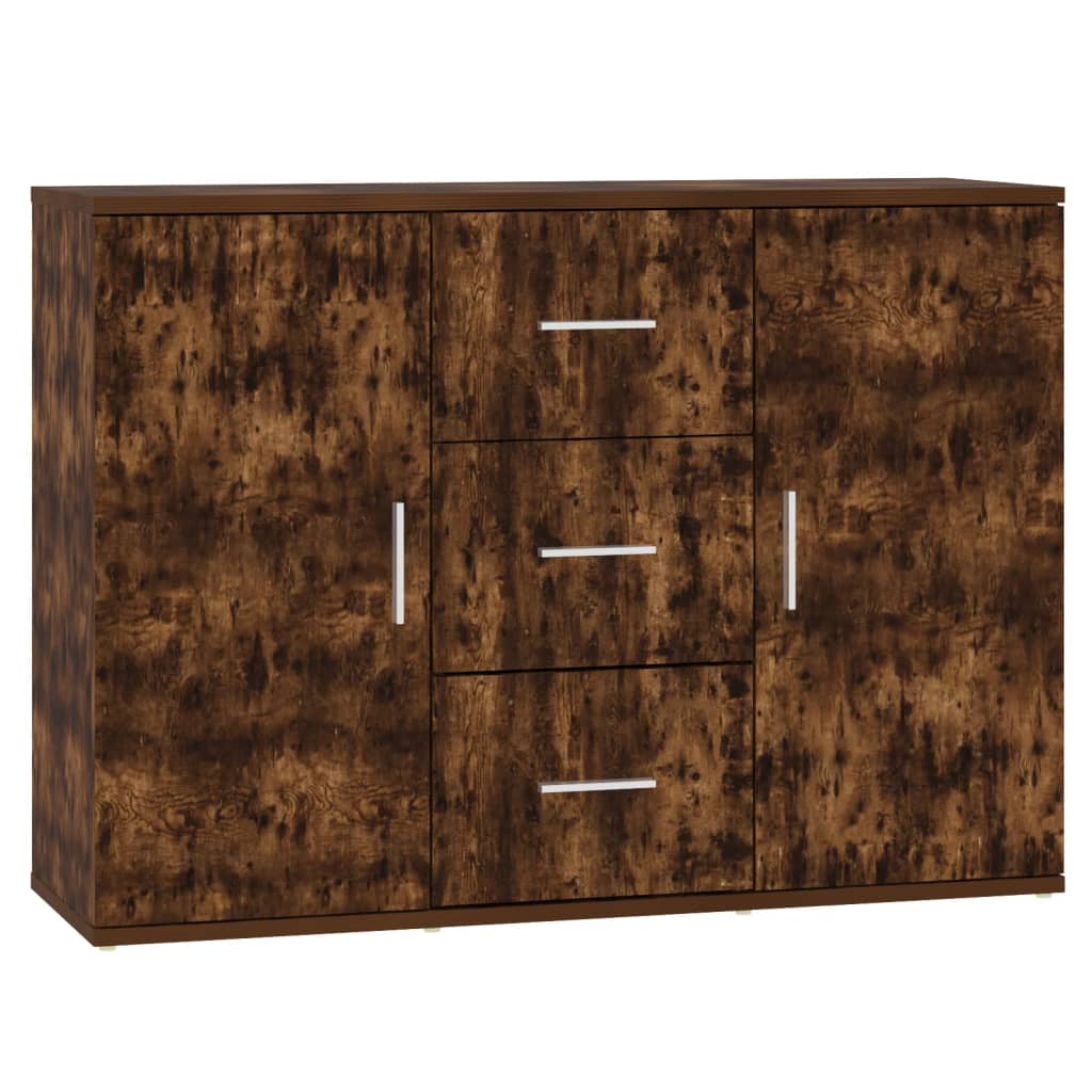 vidaXL Sideboard Räuchereiche 91x29,5x65 cm Holzwerkstoff