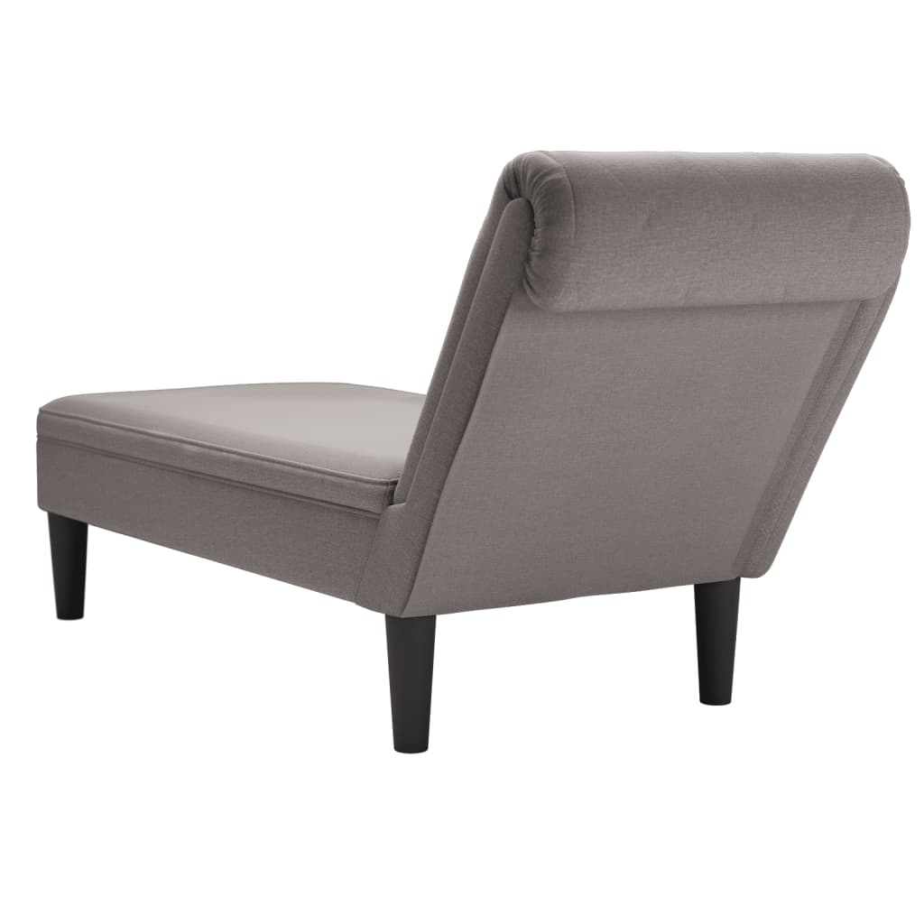 vidaXL Chaiselongue mit Kissen und Rechter Armlehne Taupe Stoff