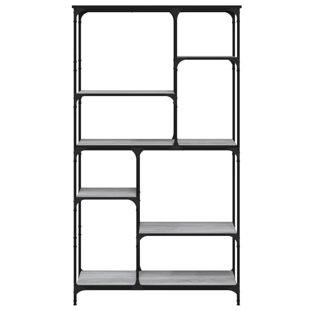 vidaXL Bücherregal Grau Sonoma 99x35,5x176 cm Holzwerkstoff und Stahl