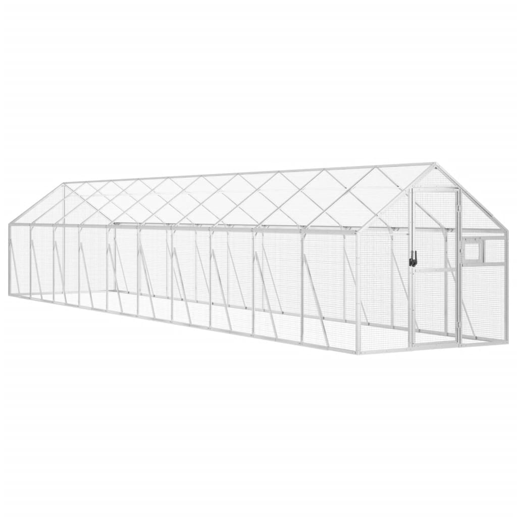 vidaXL Voliere Silbern 1,79x10x1,85 m Aluminium