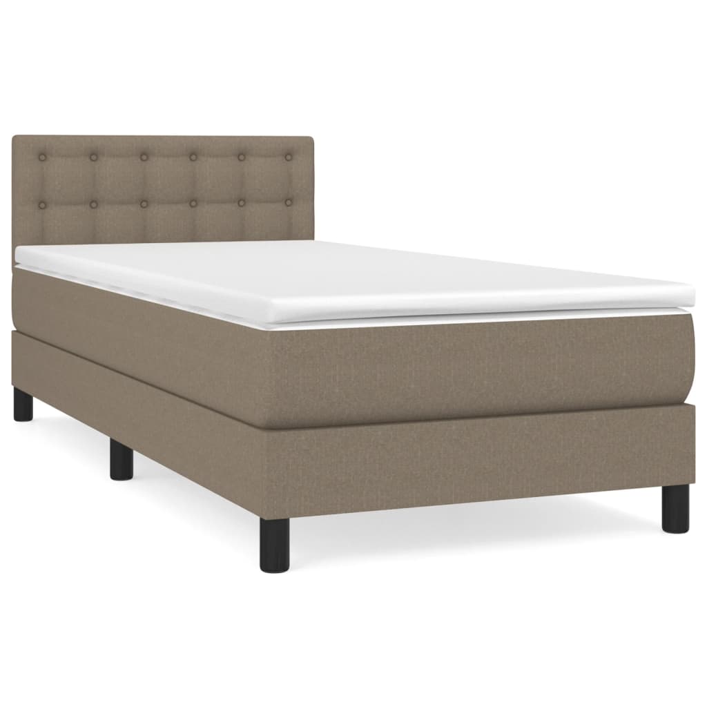 vidaXL Boxspringbett mit Matratze Taupe 80x200 cm Stoff