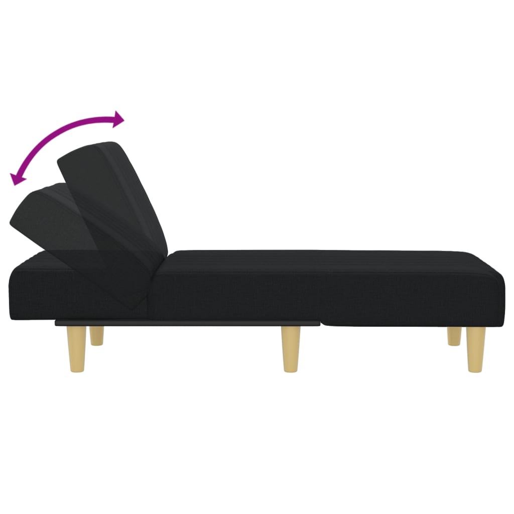 vidaXL Chaiselongue Schwarz Stoff