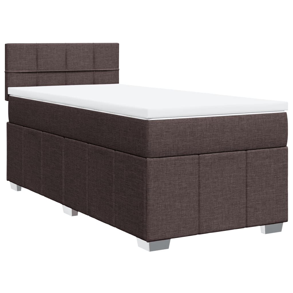 vidaXL Boxspringbett mit Matratze Dunkelbraun 80x200 cm Stoff