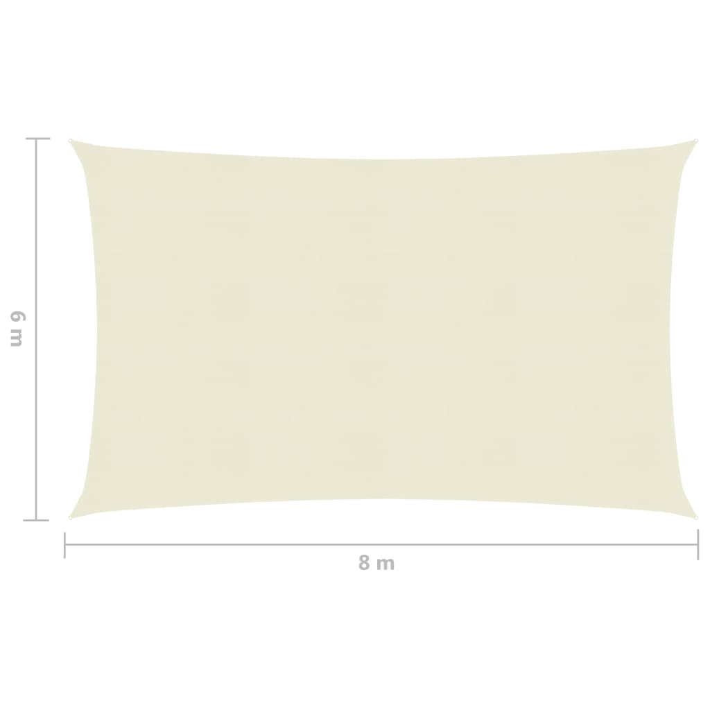 vidaXL Sonnensegel 160 g/m² Creme 6x8 m HDPE