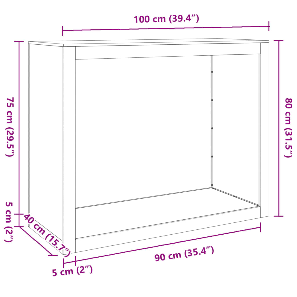 vidaXL Brennholzregal 100x40x80 cm Verzinkter Stahl