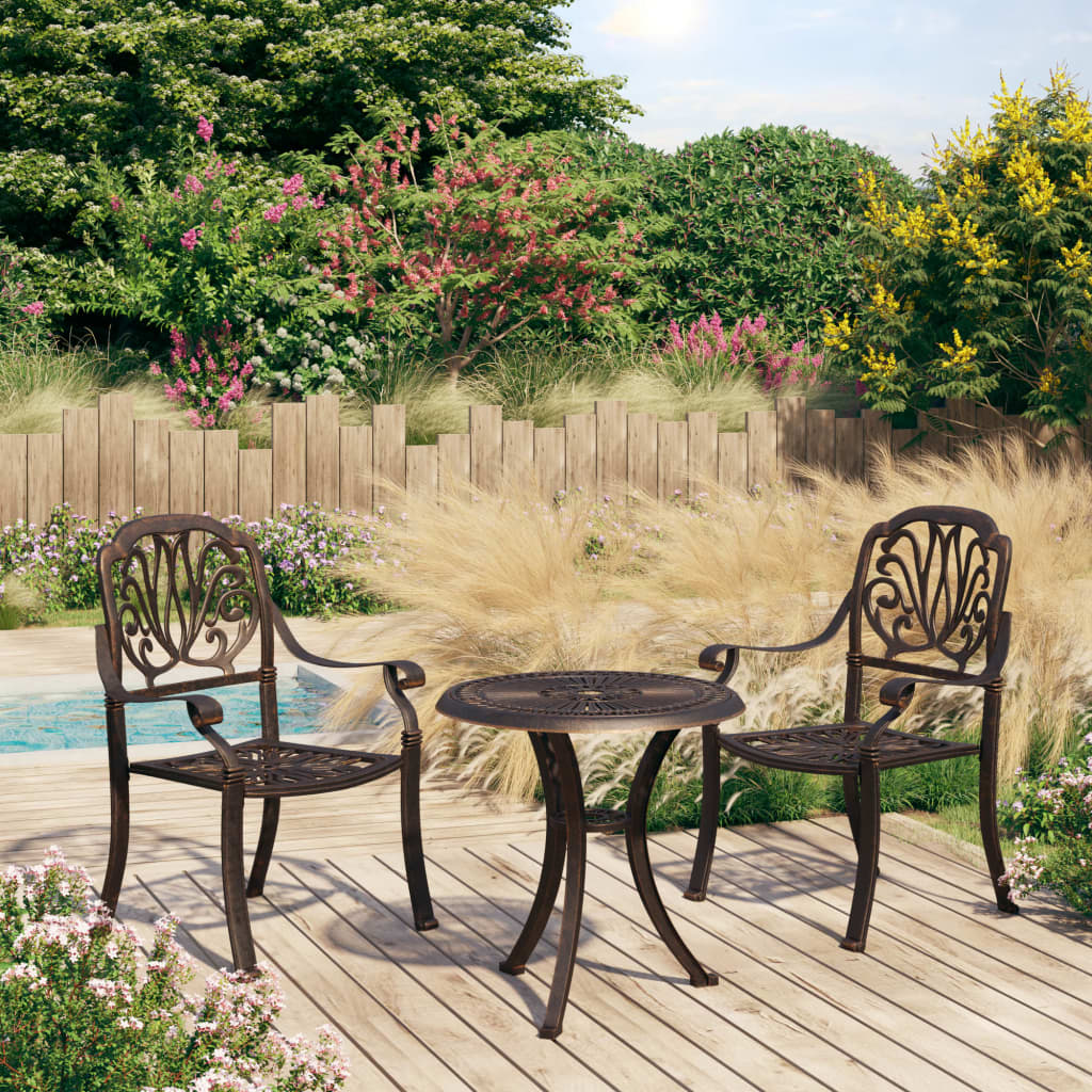 vidaXL 3-tlg. Bistro-Set Aluminiumguss Bronzen