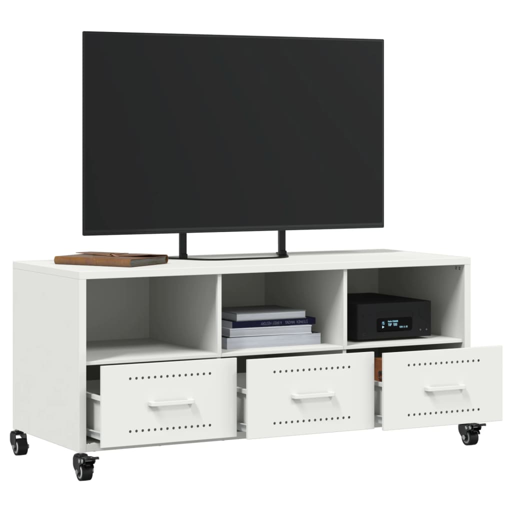 vidaXL TV-Schrank Weiß 100,5x39x43,5 cm Stahl