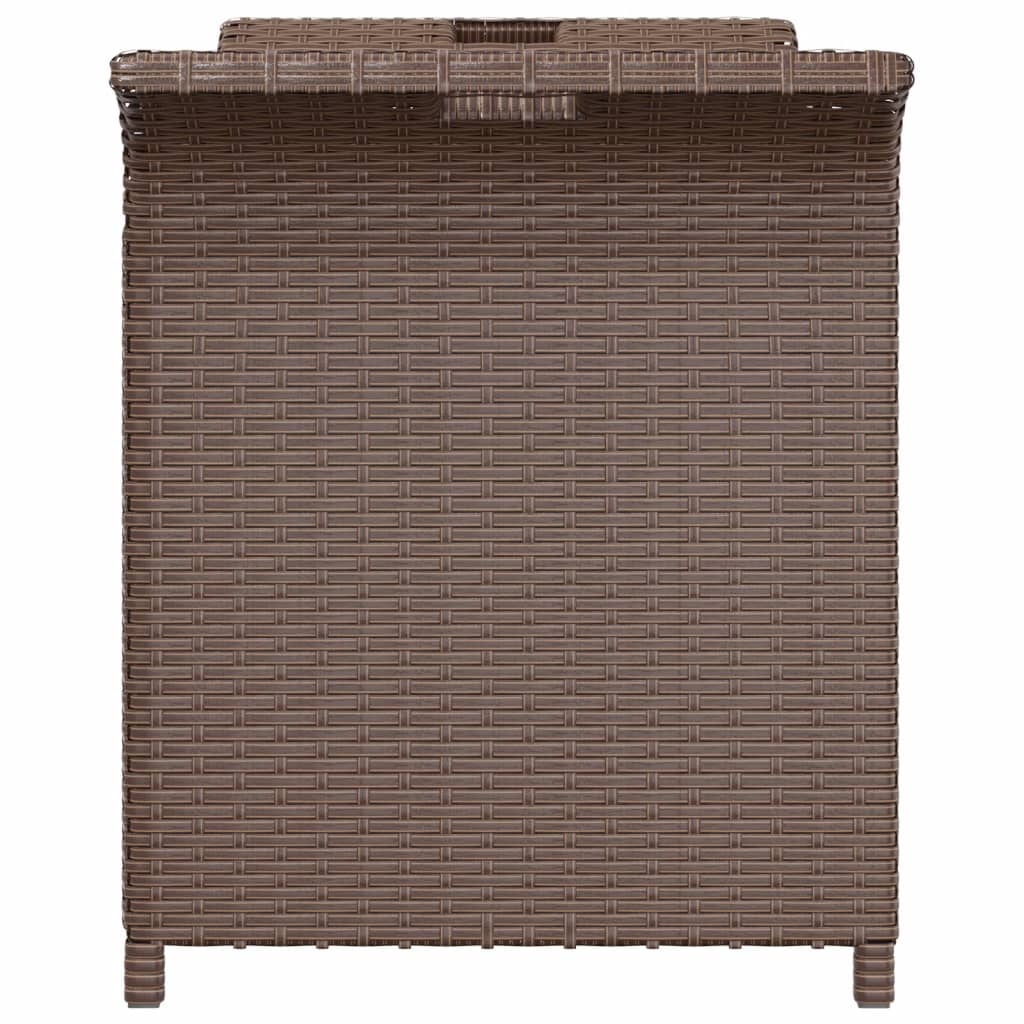 vidaXL Gartenbank mit Kissen Braun 116x46x57 cm Poly Rattan