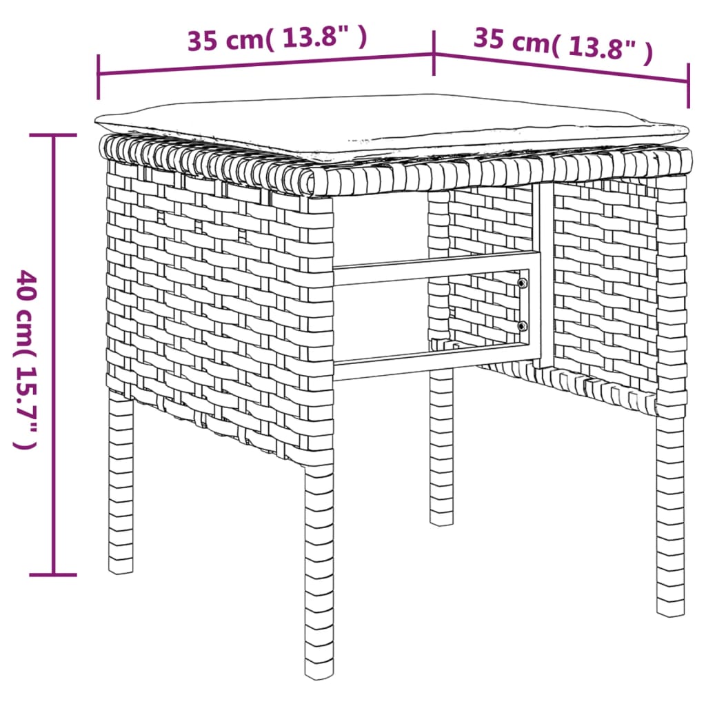 vidaXL 6-tlg. Garten-Essgruppe mit Kissen Grau Poly Rattan