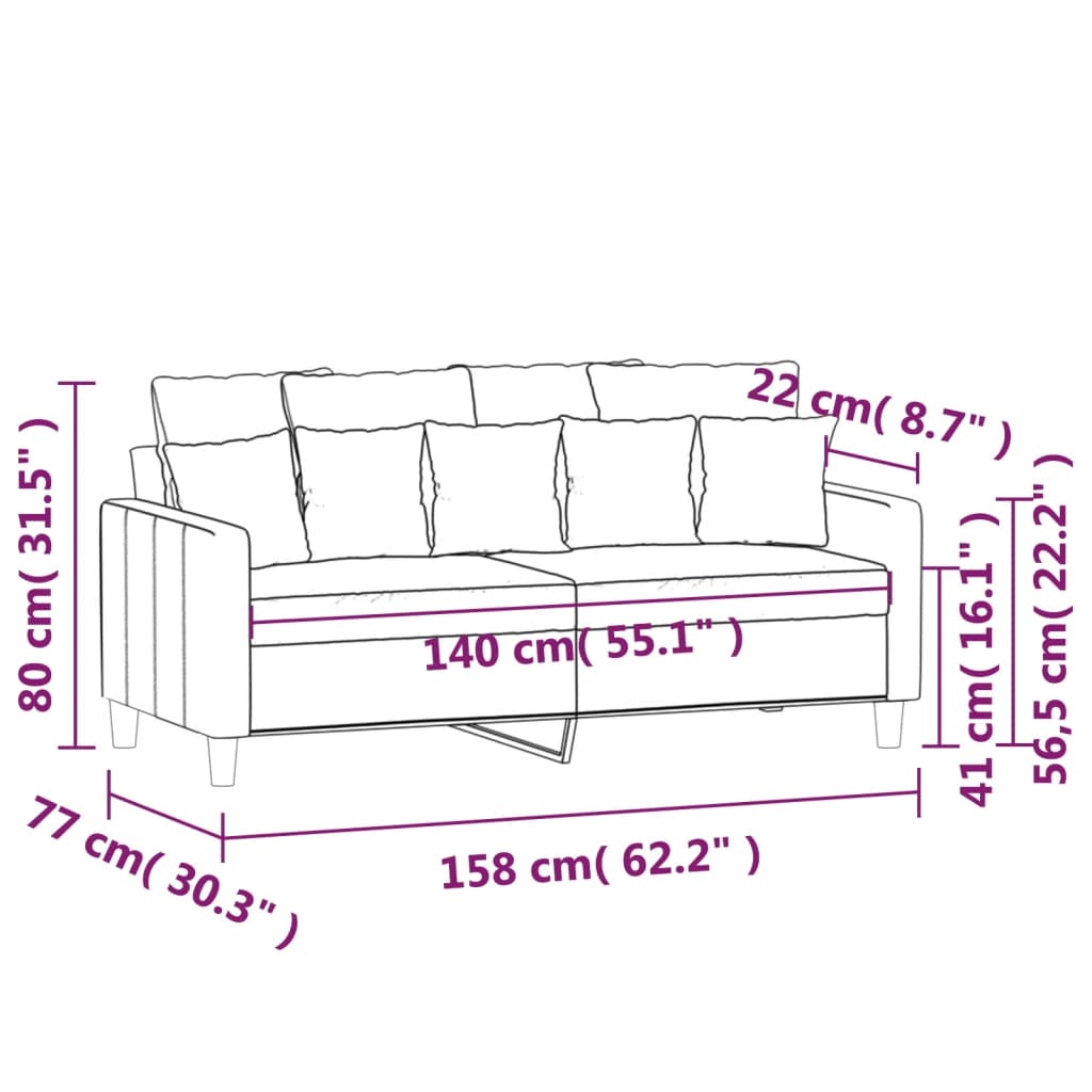 vidaXL 2-Sitzer-Sofa Braun 140 cm Samt