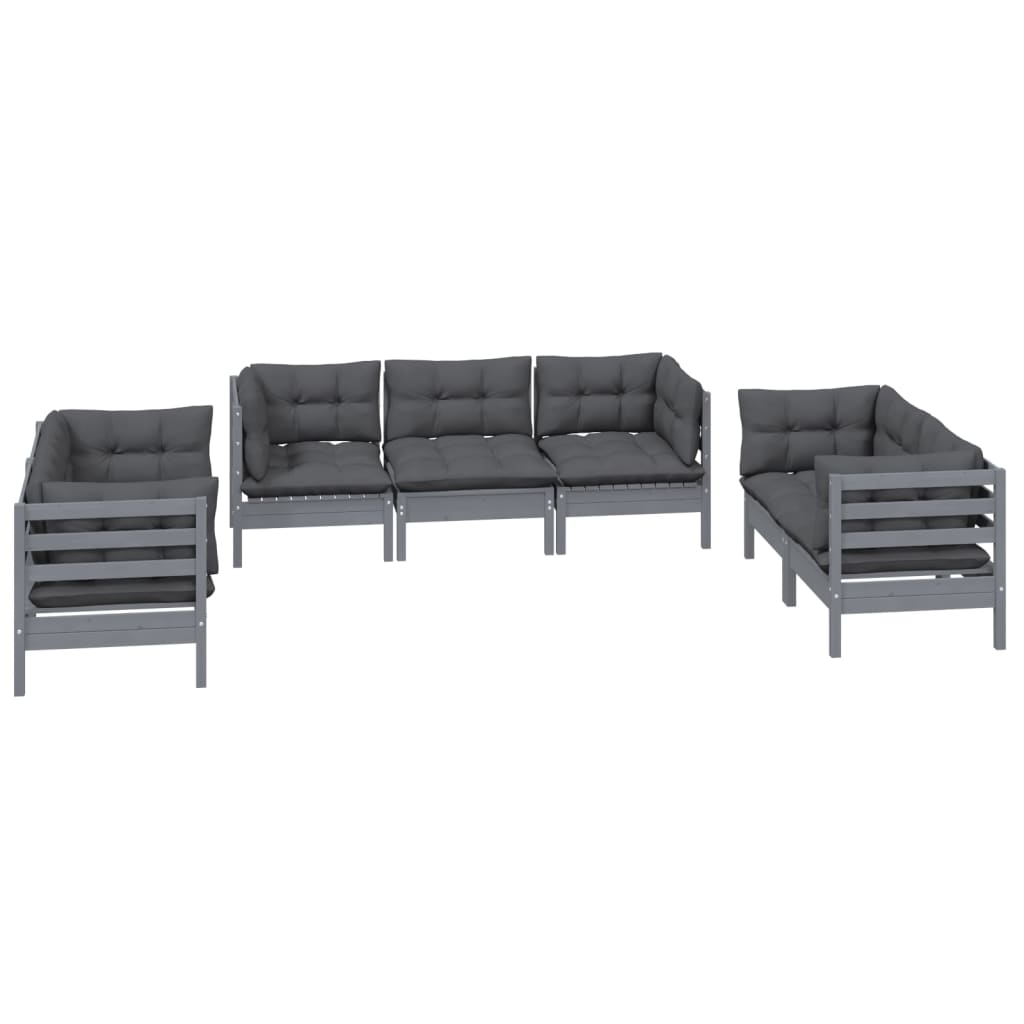 vidaXL 7-tlg. Garten-Lounge-Set mit Kissen Kiefer Massivholz