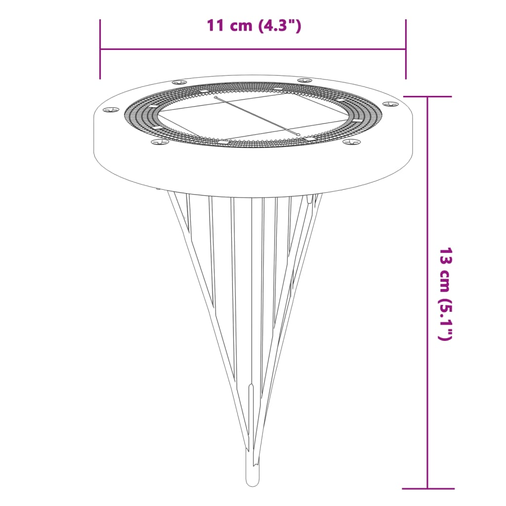 vidaXL Solar-Bodenleuchten mit Erdspieß 4 Stk. Warmweiß