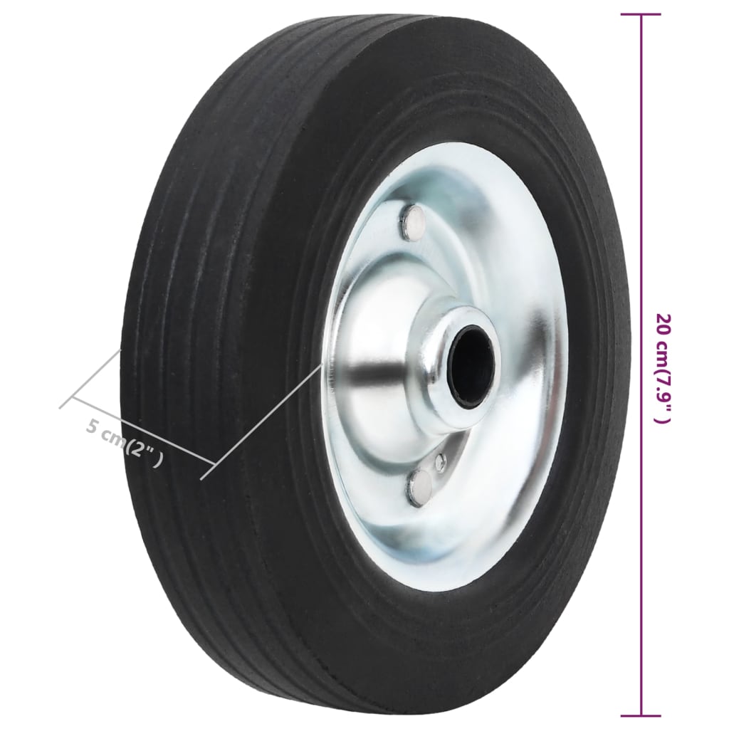 vidaXL Rad für Anhänger-Stützrad Ø20x5 cm Vollgummi und Stahl