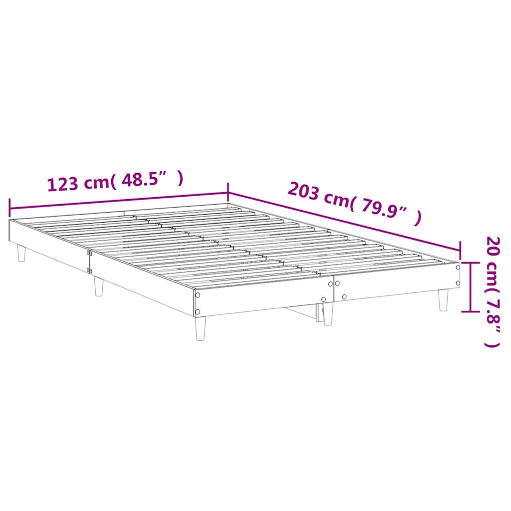 vidaXL Bettgestell ohne Matratze Räuchereiche 120x200 cm Holzwerkstoff