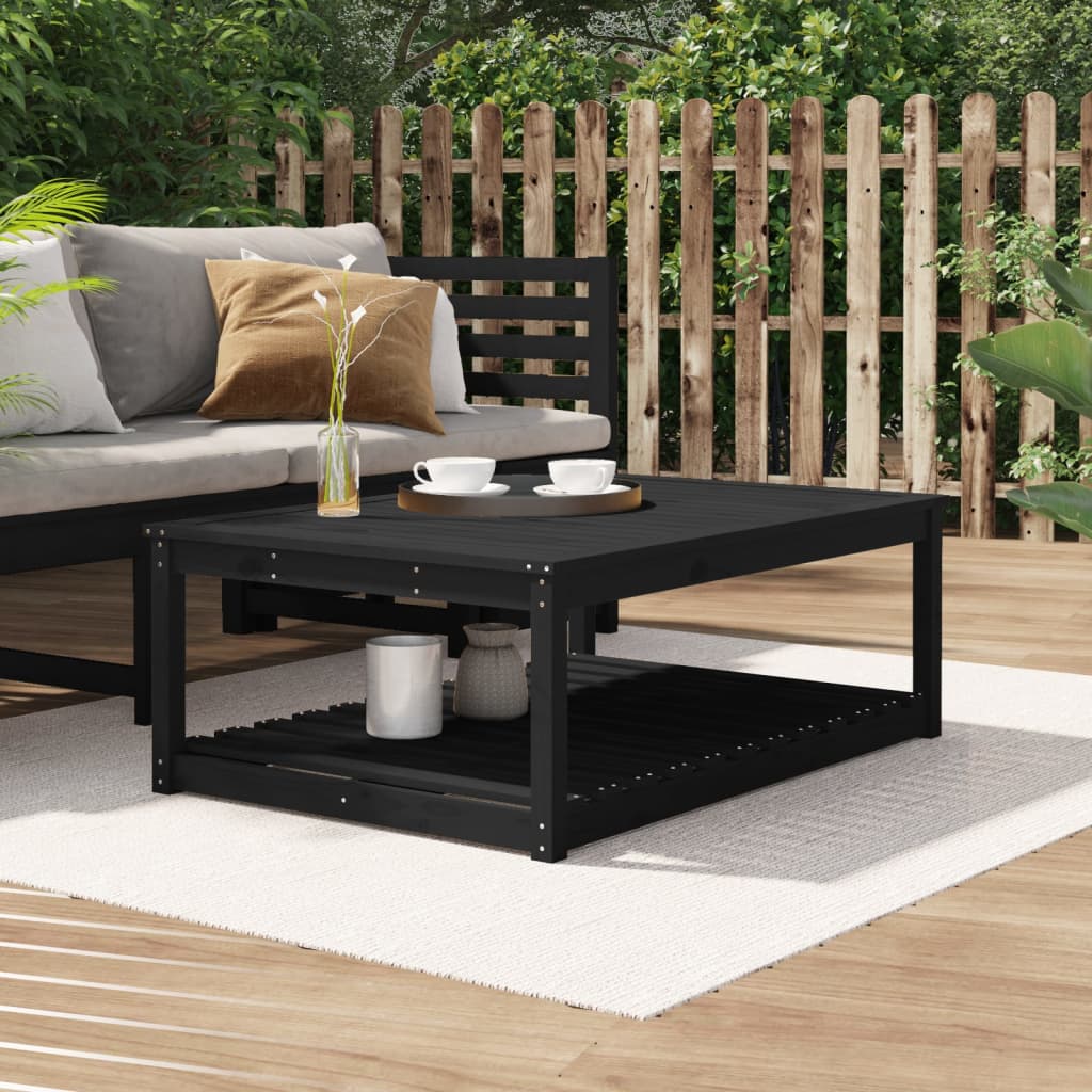 vidaXL Gartentisch Schwarz 121x82,5x45 cm Massivholz Kiefer