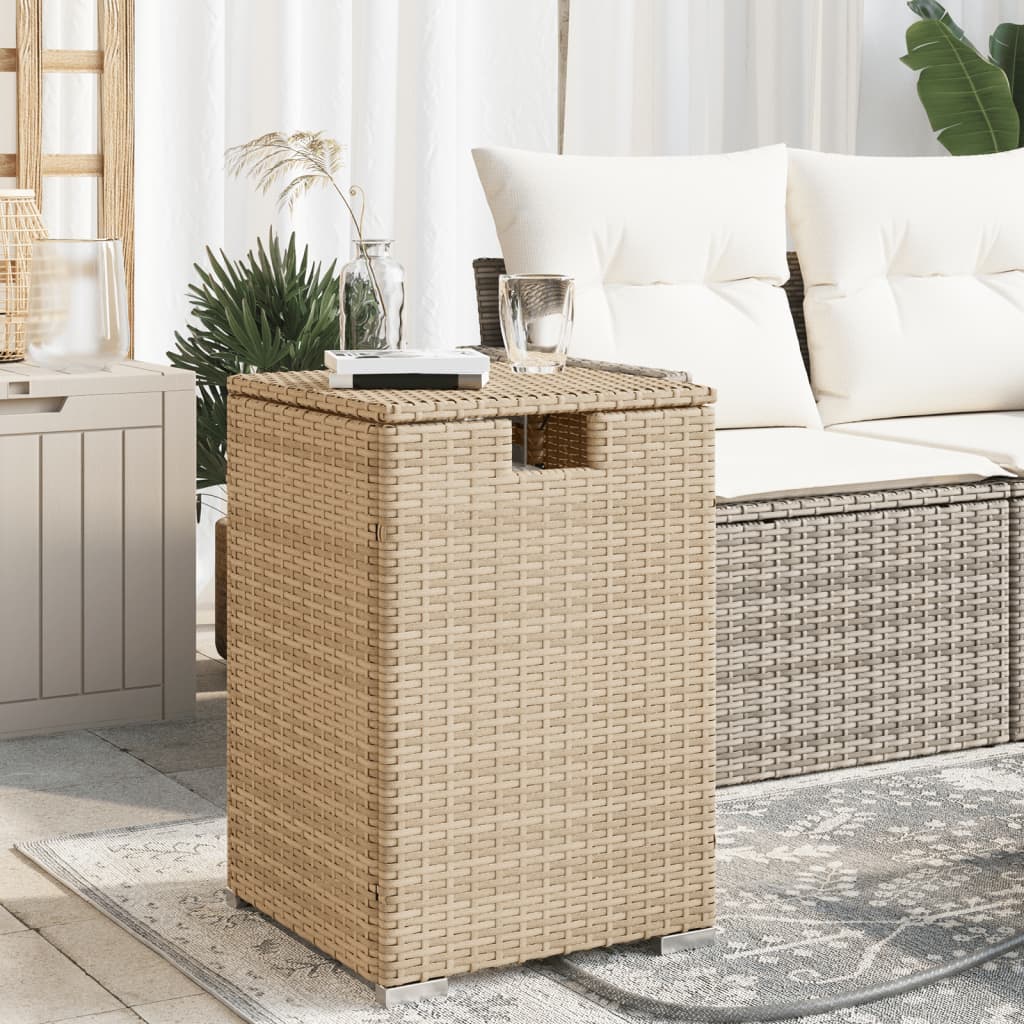 vidaXL Propan-Tank-Verstecktisch Beige 40x40x60 cm Poly Rattan