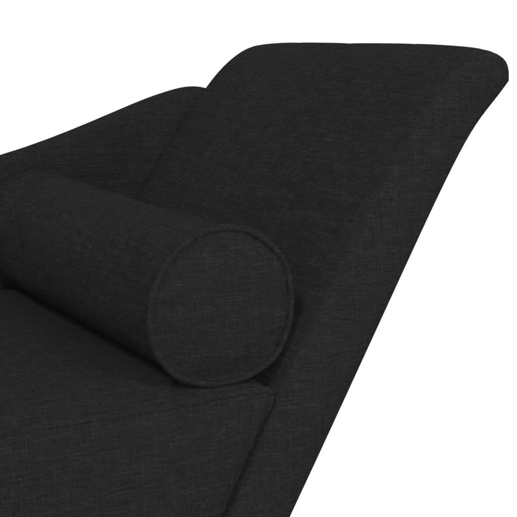 vidaXL Chaiselongue mit Kissen Schwarz Stoff