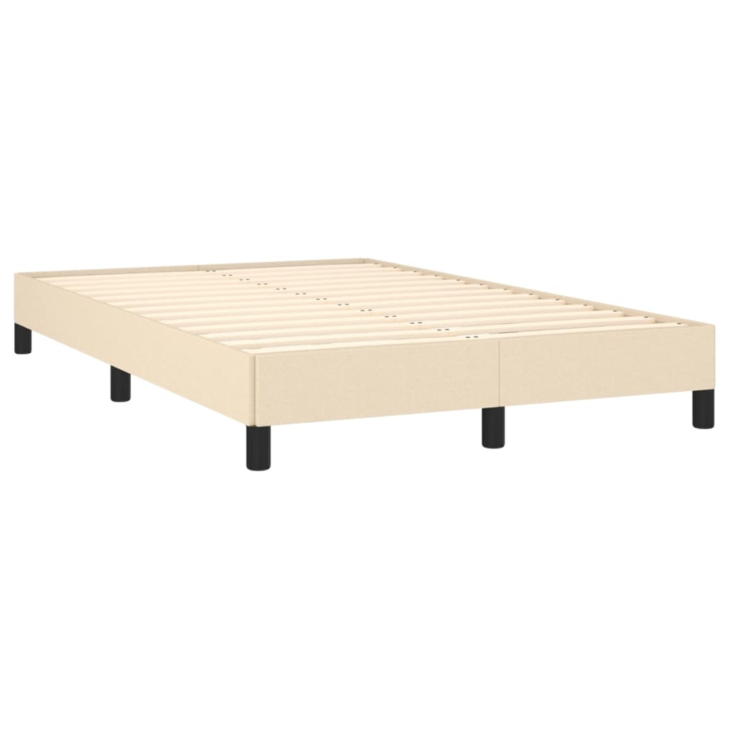 vidaXL Boxspringbett mit Matratze Creme 120x190 cm Stoff