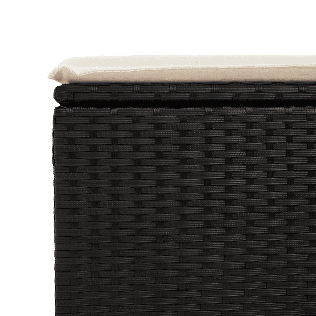 vidaXL 14-tlg. Garten-Sofagarnitur mit Kissen Schwarz Poly Rattan