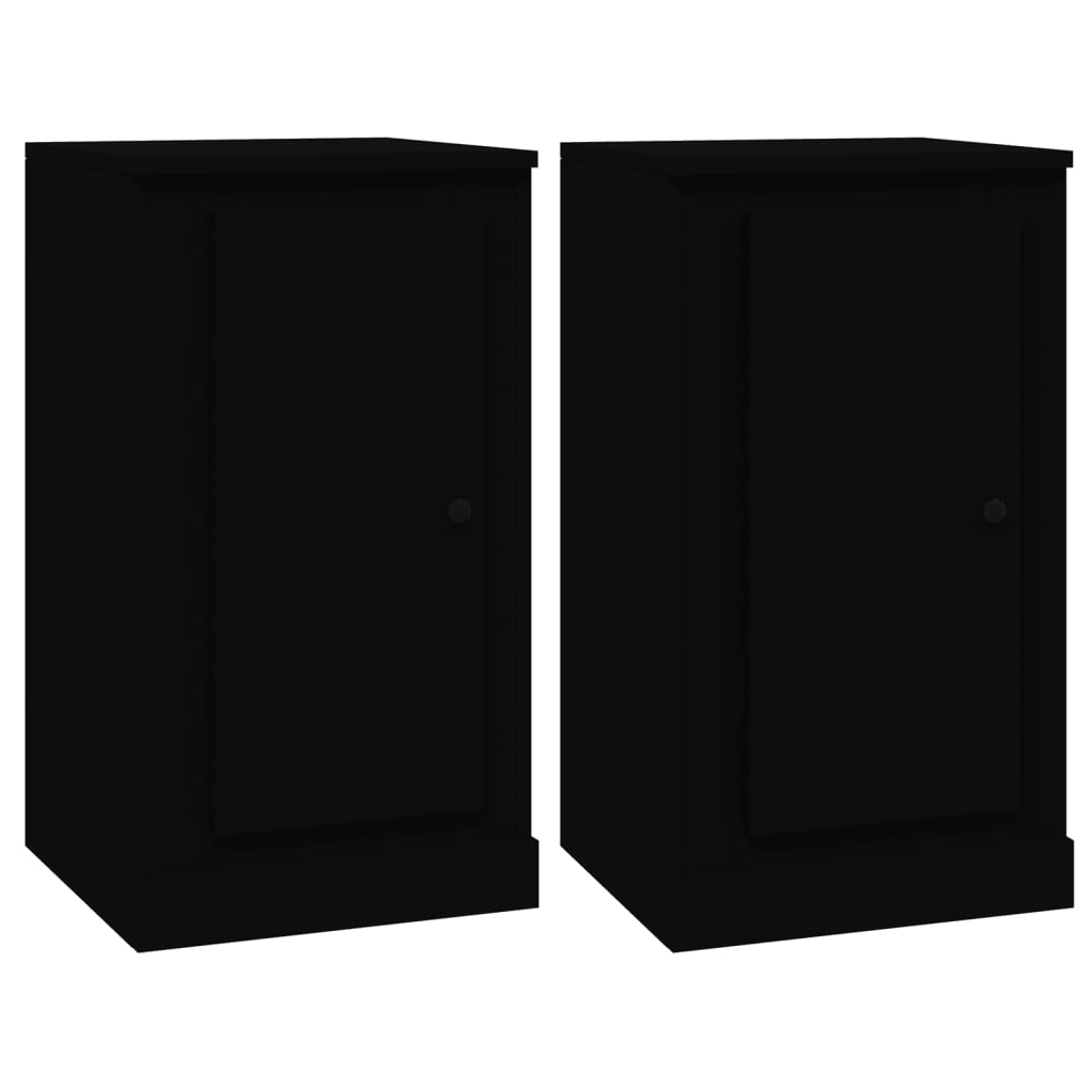 vidaXL Sideboards 2 Stk. Schwarz 37,5x35,5x67,5 cm Holzwerkstoff