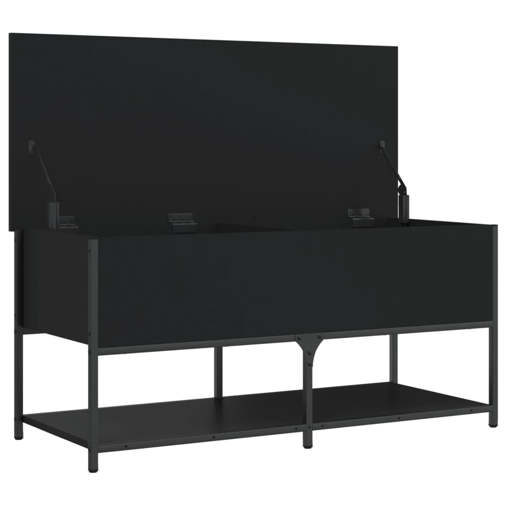 vidaXL Sitzbank mit Stauraum Schwarz 100x42,5x47 cm Holzwerkstoff