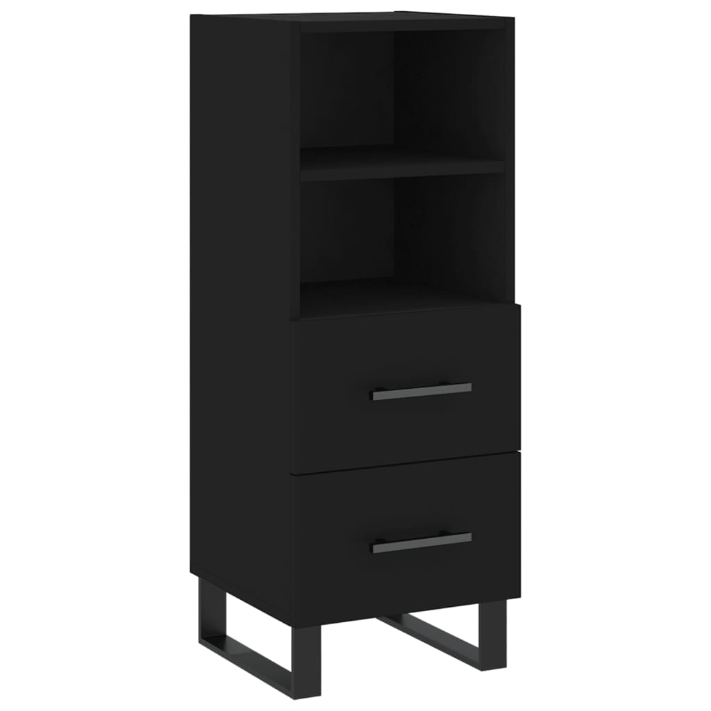 vidaXL Sideboard Schwarz 34,5x34x90 cm Holzwerkstoff