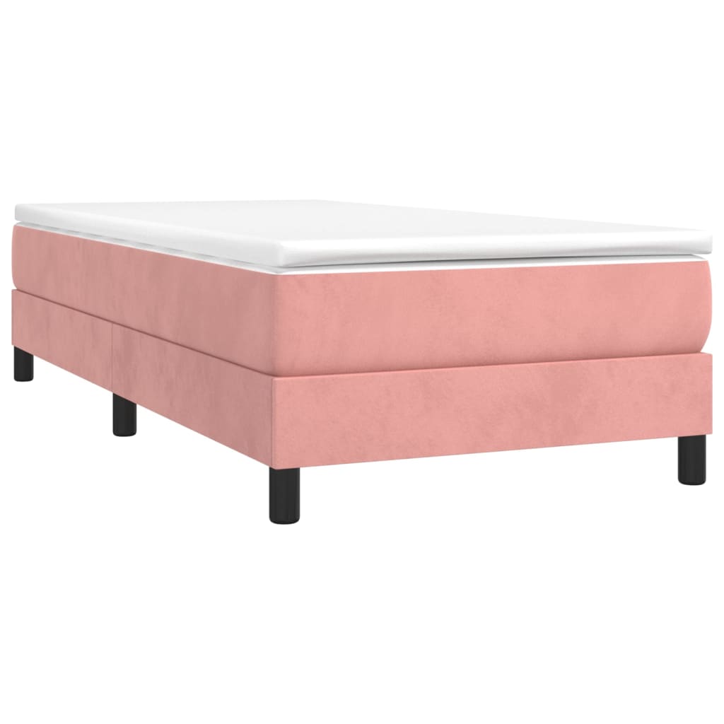 vidaXL Boxspringbett mit Matratze Rosa 100x200 cm Samt