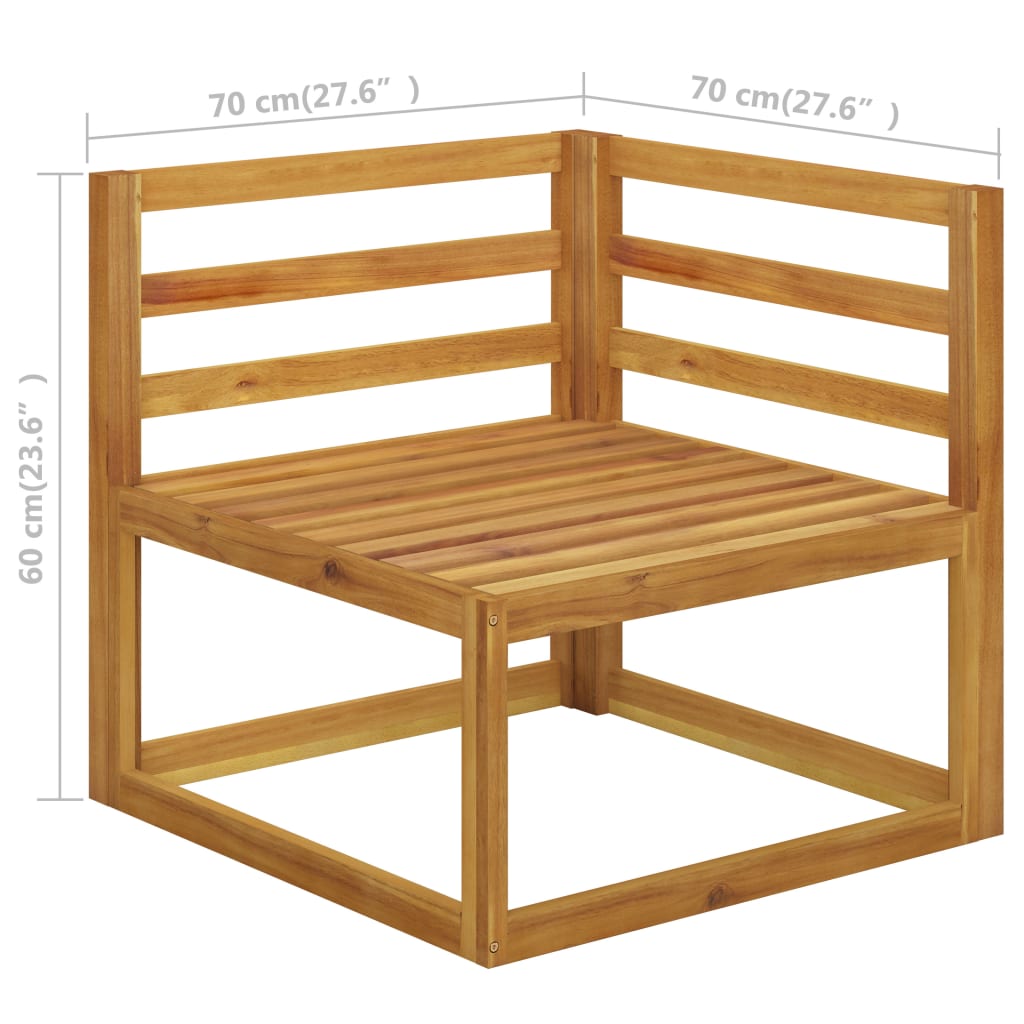 vidaXL 6-tlg. Garten-Lounge-Set mit Auflagen Massivholz Akazie