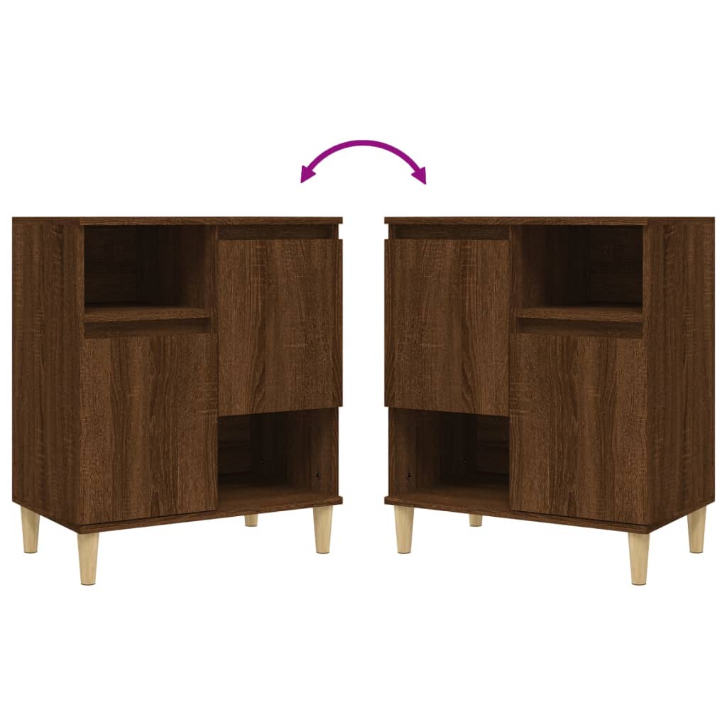 vidaXL Sideboards 3 Stk. Braun Eichen-Optik 60x35x70 cm Holzwerkstoff