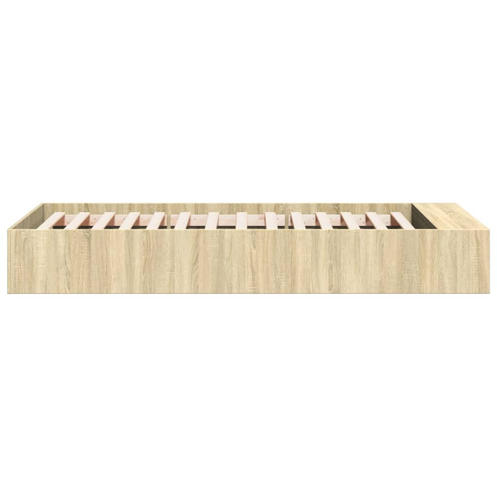 vidaXL Bettgestell Sonoma-Eiche 75x190 cm Holzwerkstoff