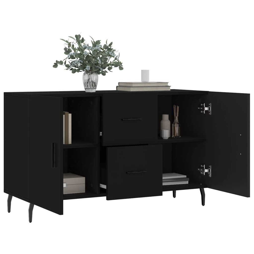 vidaXL Sideboard Schwarz 100x36x60 cm Holzwerkstoff