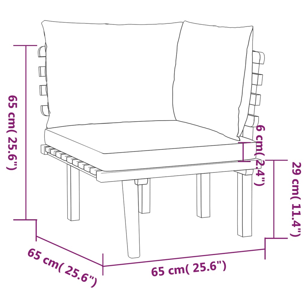 vidaXL 7-tlg. Garten-Lounge-Set mit Kissen Massivholz Akazie